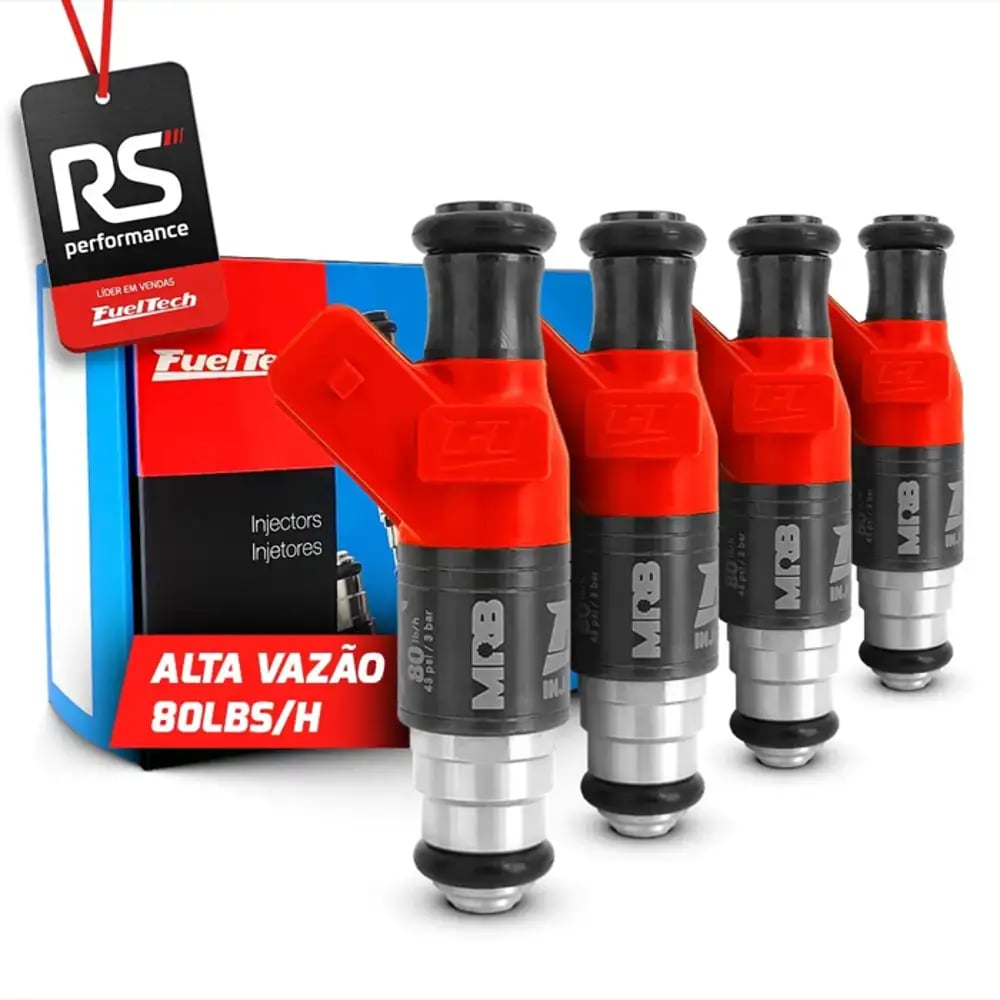 Kit 4 Bicos Injetores Alta Impedância Ft Injector - 80lbs/h