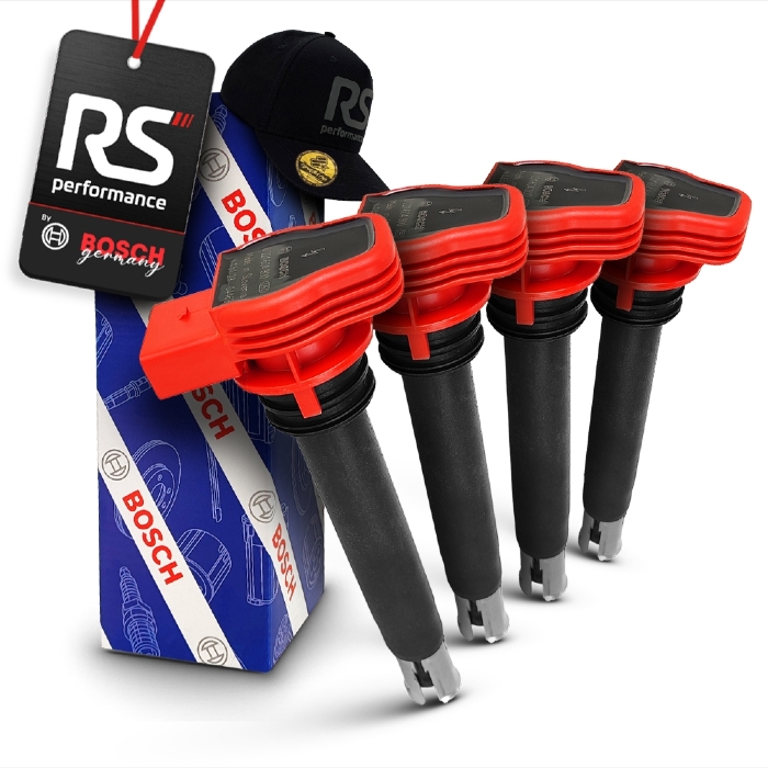 4 Bobinas De Ignição Red Bosch Audi R8 Original 221 604 800