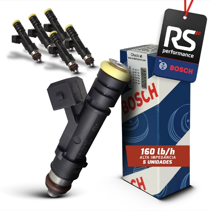 Kit 5 Bicos Injetores Bosch 160lb/h Com Conectores