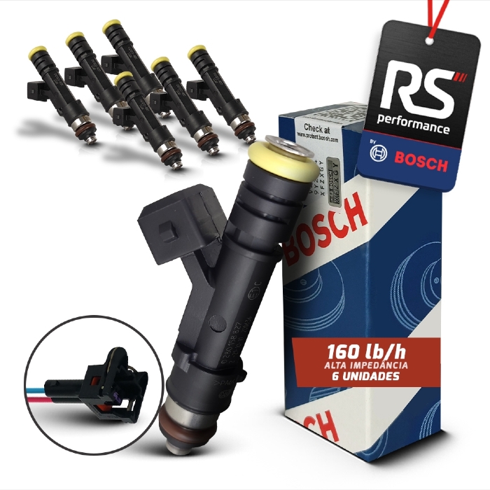 Kit 6 Bicos Injetores Bosch 160lb/h Com Conectores