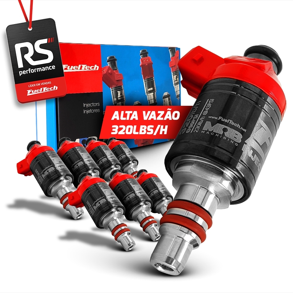 Kit 8 Bicos Injetores Baixa Impedância Ft Injector 320lbs/h