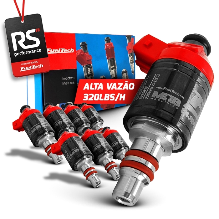 Kit 8 Bicos Injetores Baixa Impedância Ft Injector 320lbs/h