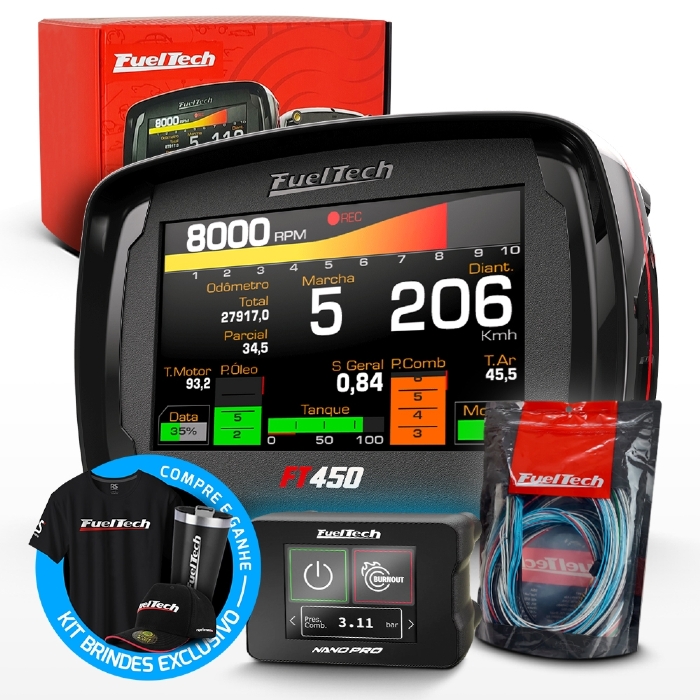 Módulo de Injeção Ft450 Com Chicote Motor Traseiro 4.9 + WideBand Nano Pro (Sem Sonda)