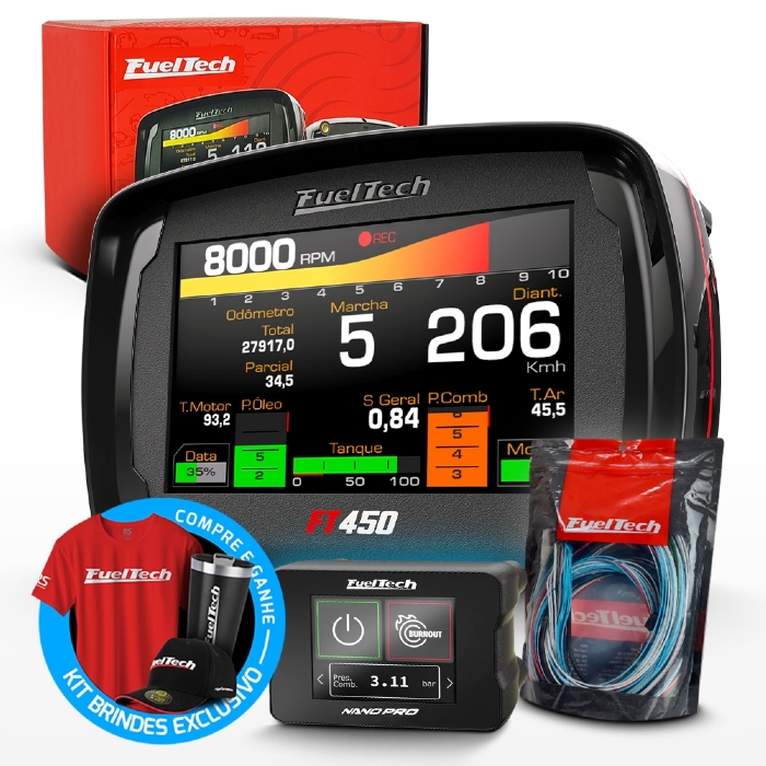 Módulo de Injeção Ft450 Com Chicote Motor Dianteiro 4.9 + WideBand Nano Pro (Sem Sonda)
