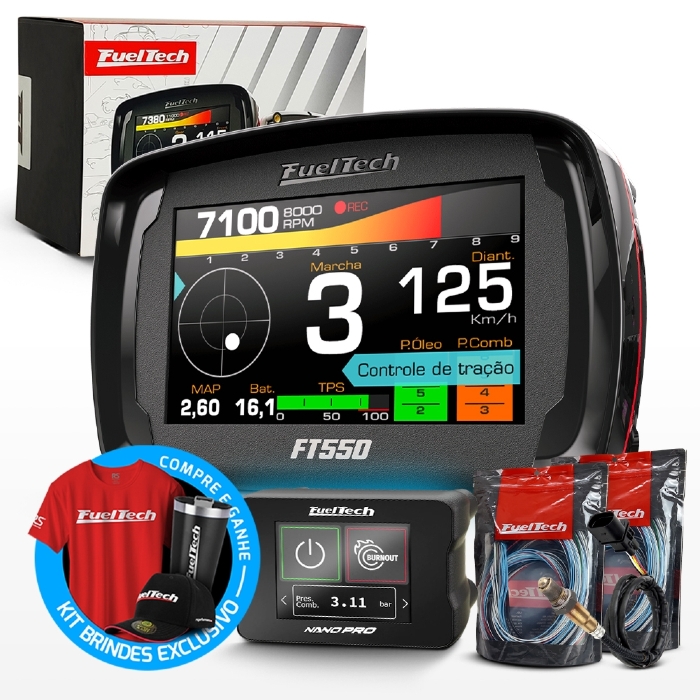Módulo de Injeção Ft550 Com Chicote Motor Traseiro + WideBand Nano Pro + Sonda Bosch 4.2
