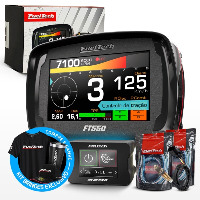Módulo de Injeção Ft550 Com Chicote Motor Dianteiro + WideBand Nano Pro + Sonda Bosch 4.2