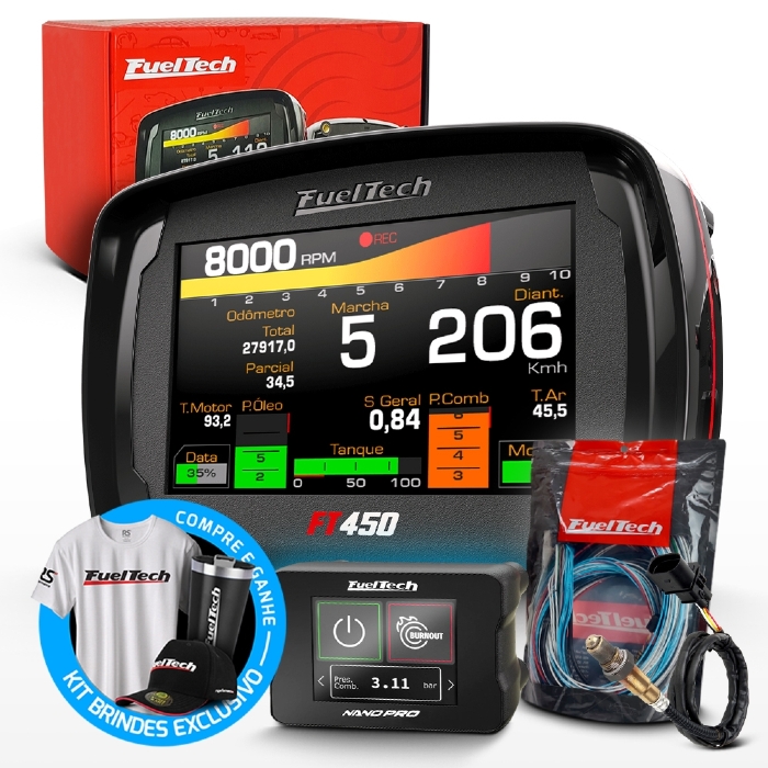 Módulo de Injeção Ft450 Com Chicote Motor Dianteiro + WideBand Nano Pro + Sonda Bosch 4.2