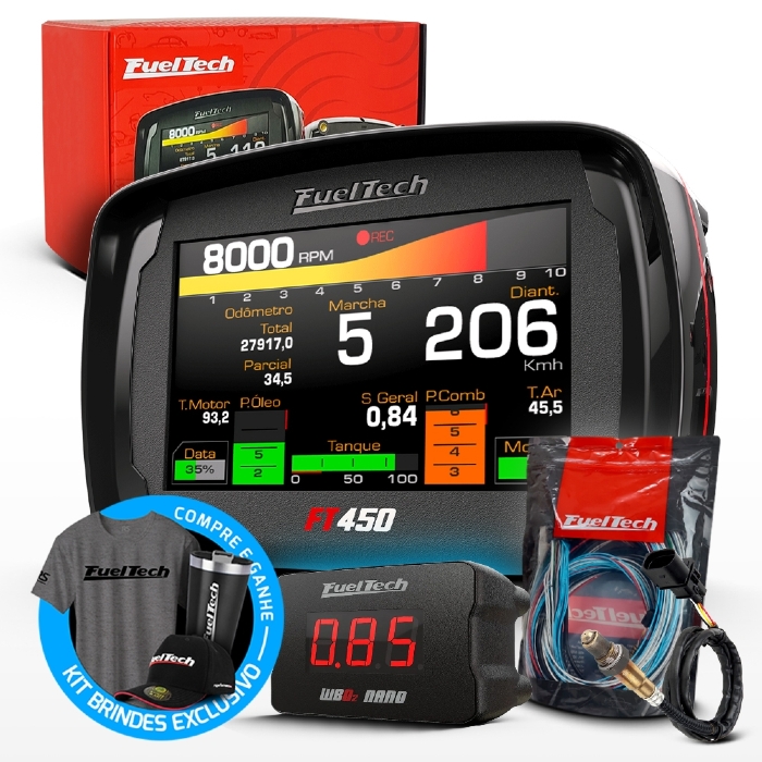 Módulo de Injeção Programável Ft450 Com Chicote Motor Dianteiro + WideBand Nano + Sonda Bosch 4.2