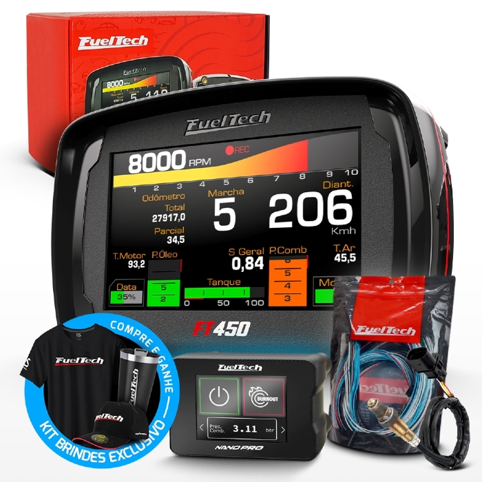 Módulo de Injeção Ft450 Com Chicote Motor Traseiro + WideBand Nano Pro + Sonda Bosch 4.2