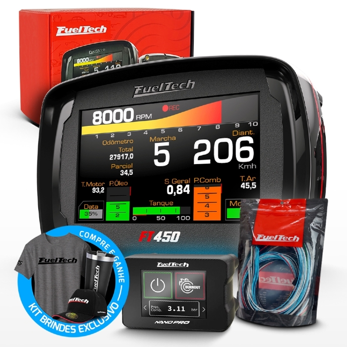 Módulo de Injeção Ft450 Com Chicote Motor Traseiro 4.2 + WideBand Nano Pro (Sem Sonda)