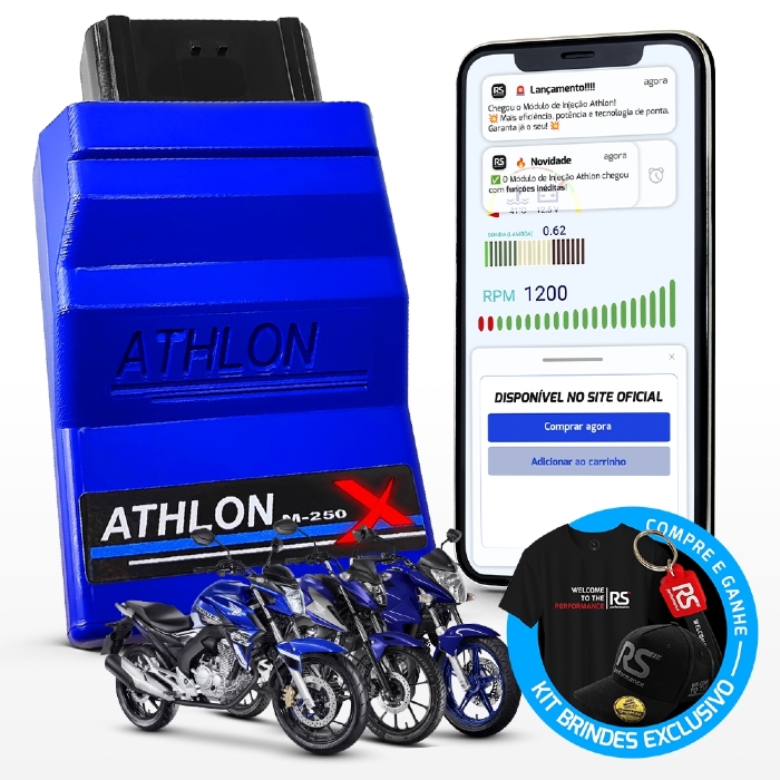 Módulo De Injeção Programável Athlon M250 P/ Motos Honda App