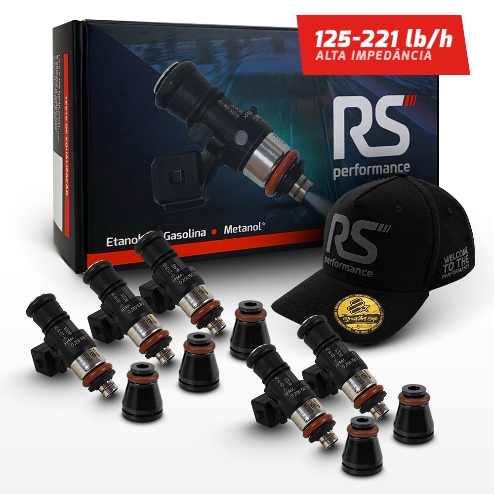Kit 5 Bicos Injetores Bosch Alta Vazão 125 / 158 / 221 Lb/h