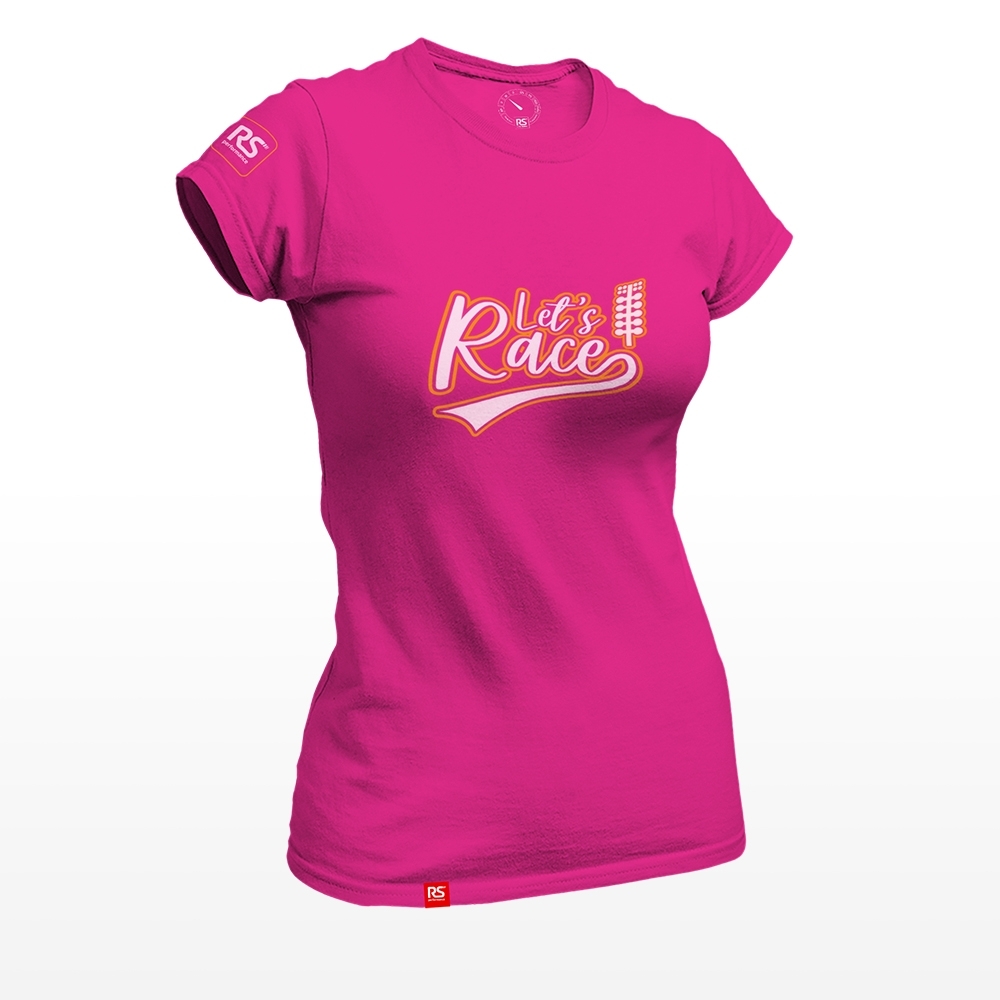 Camiseta Rs Performance Rosa Estampa Let's Race