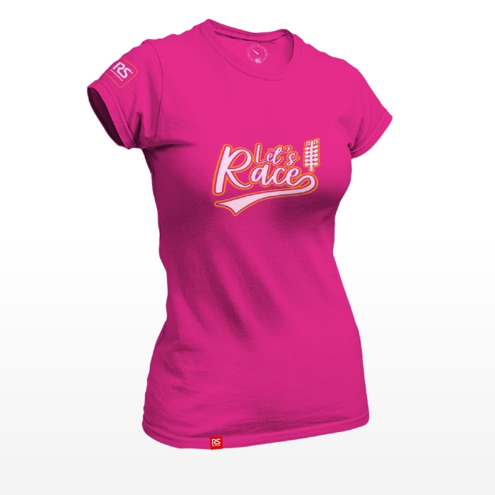 Camiseta Rs Performance Rosa Estampa Let's Race