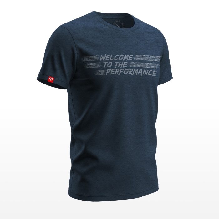Camiseta Rs Performance Mescla Marinho Welcome Burnout