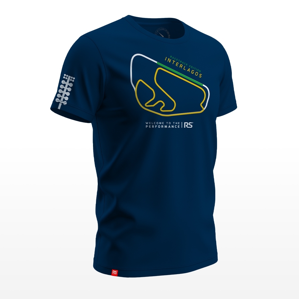Camiseta Rs Performance Azul Estampa Interlagos