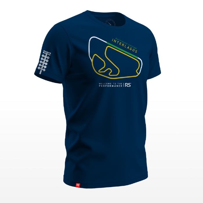 Camiseta Rs Performance Azul Estampa Interlagos