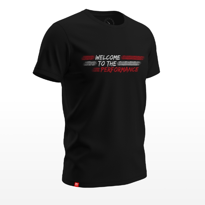 Camiseta Rs Performance Preta Estampa Welcome Burnout