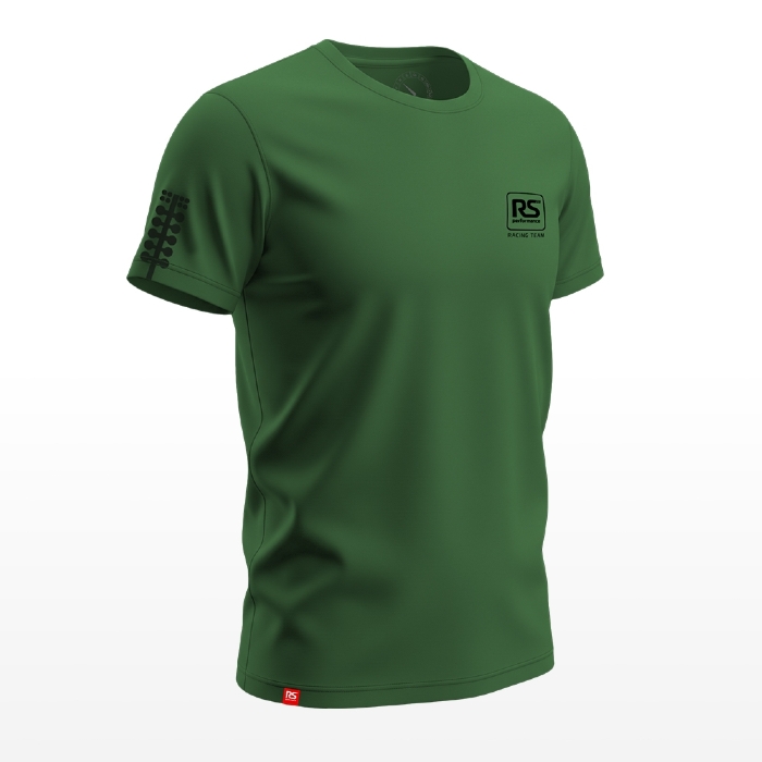 Camiseta Rs Performance Verde Militar Estampa Burnout Costas