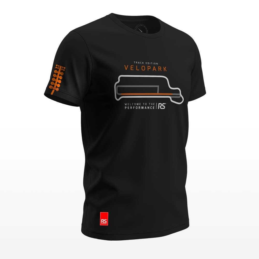 Camiseta Rs Performance Preta/Laranja Estampa Velopark