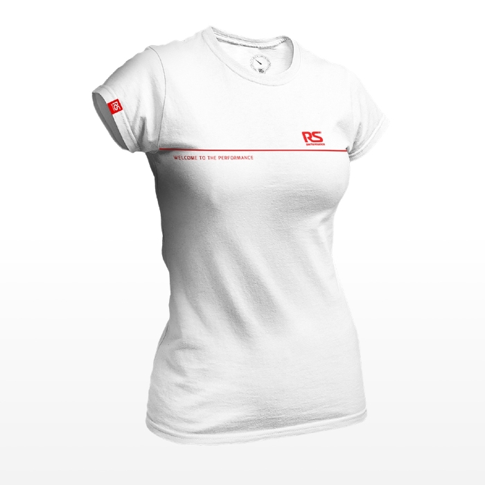 Camiseta Rs Performance Branca Feminina Linha Vermelha