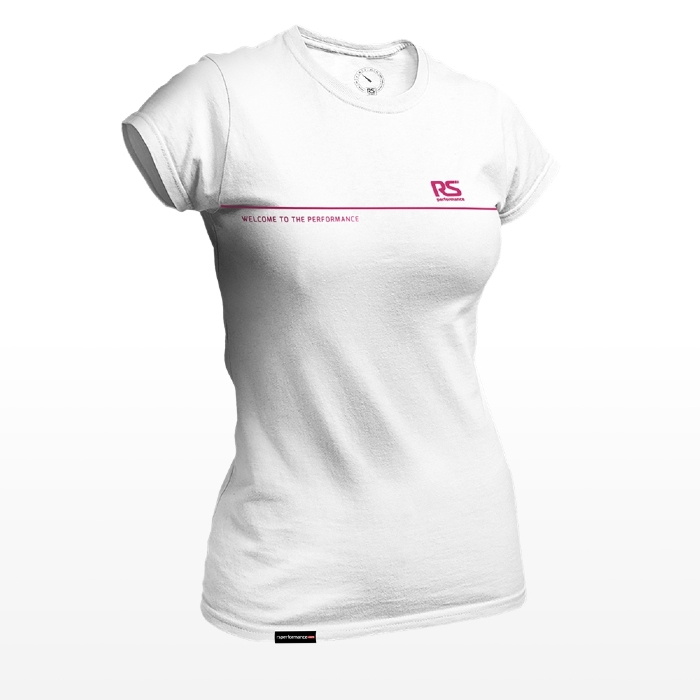 Camiseta Rs Performance Branca Feminina Estampa Linha Rosa