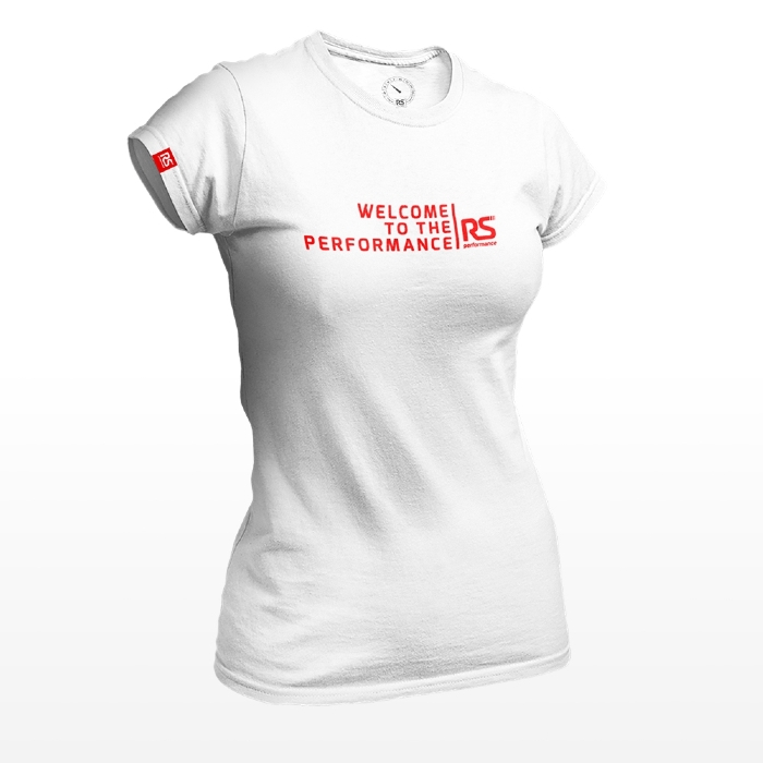 Camiseta Rs Performance Branca Vermelha Feminina Welcome