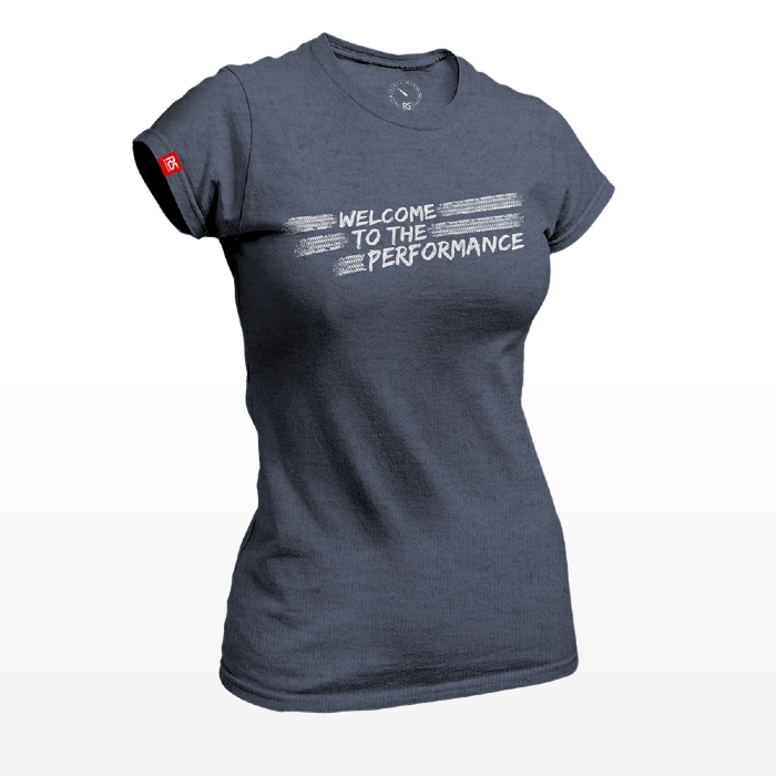 Camiseta Rs Performance Mescla Marinho Feminina Welcome Burnout