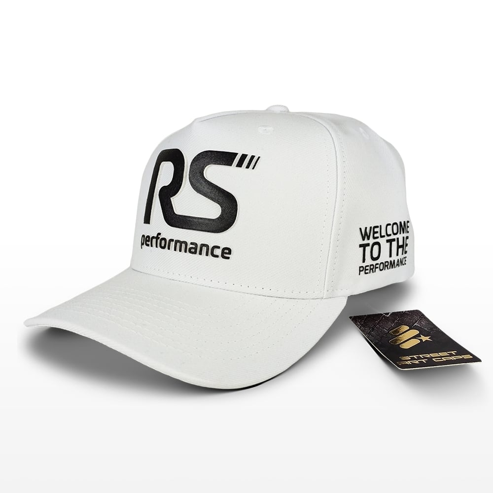 Boné Rs Performance Branco Aba Curva Detalhes Preto