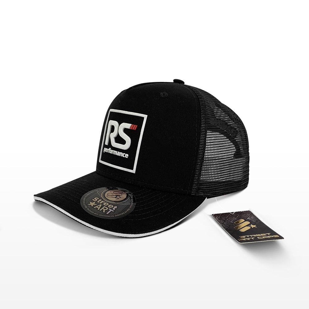 Boné Rs Performance Preto Branco Trucker Masculino