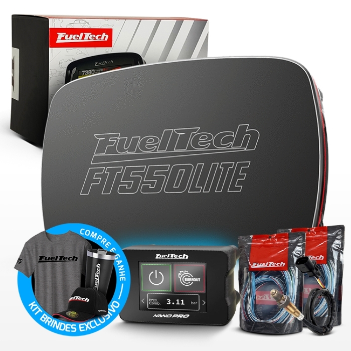 Módulo de Injeção Ft550 Lite Com Chicote Motor Dianteiro + WideBand Nano Pro + Sonda Bosch 4.2
