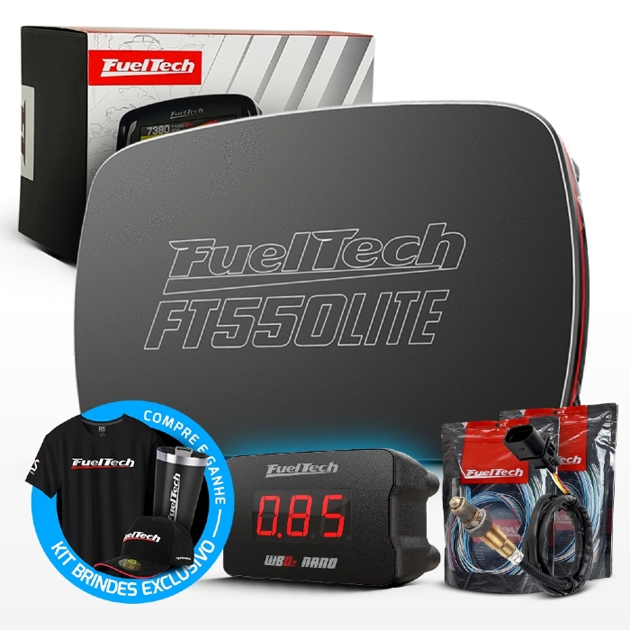 Módulo de Injeção Ft550 Lite Com Chicote Motor Dianteiro + WideBand Nano + Sonda Bosch 4.2