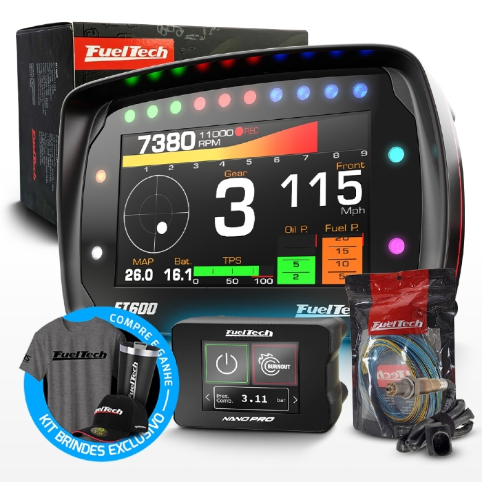Módulo de Injeção Ft600 Com Chicote Motor Traseiro + WideBand Nano Pro + Sonda Bosch 4.9