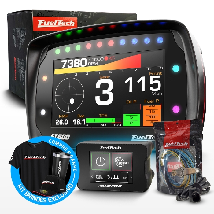 Módulo de Injeção Ft600 Com Chicote Motor Dianteiro + WideBand Nano Pro + Sonda Bosch 4.9