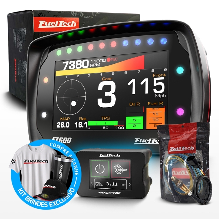 Módulo de Injeção Ft600 Com Chicote Motor Dianteiro + WideBand Nano Pro + Sonda Bosch 4.2