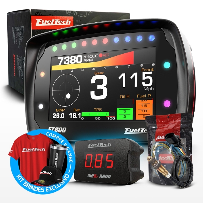 Módulo de Injeção Ft600 Com Chicote Motor Dianteiro + WideBand Nano + Sonda Bosch 4.2