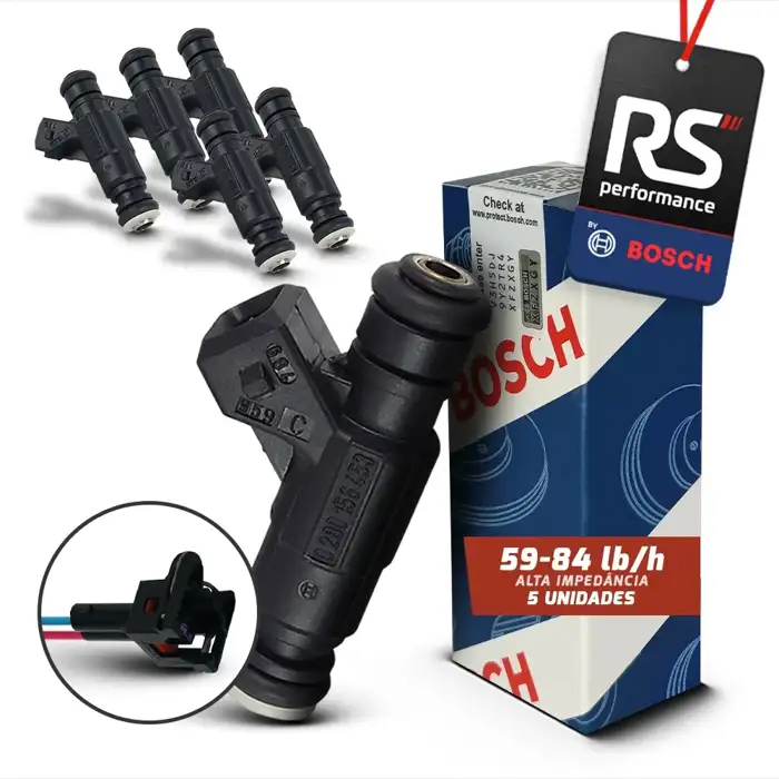 Kit 5 Bicos Injetores De 65 Lbs/h 0280156453 + Conectores