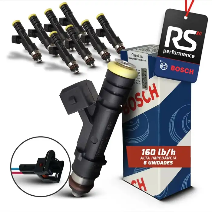 Kit 8 Bicos Injetores Bosch 160lb/h Com Conectores