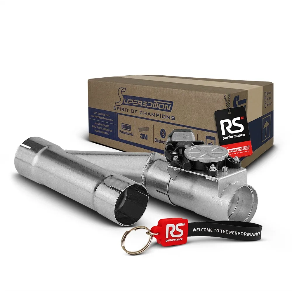Kit Simples Difusor de Escapamento Aço Carbono 2,0" Com Eletronica Sem Bluetooth