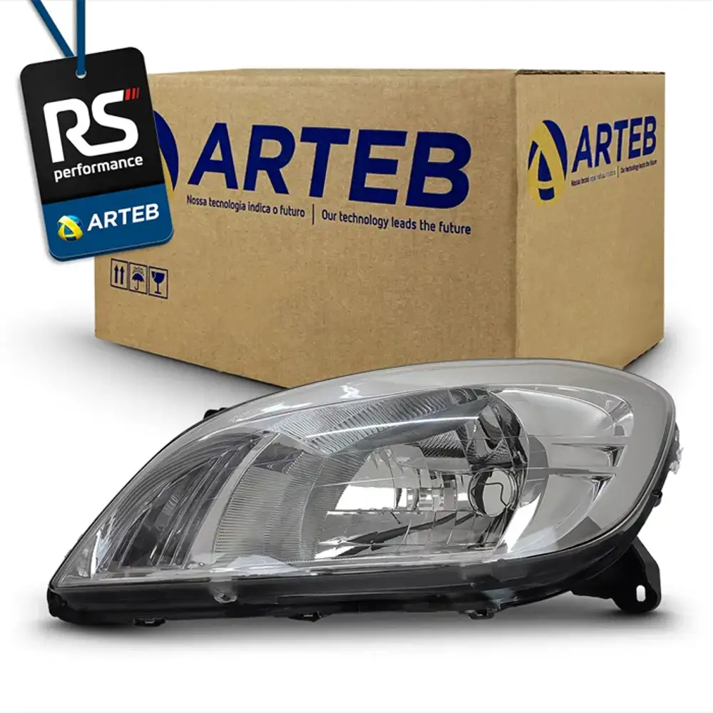 Farol Cromado H4 Celta Prisma 2006-2015 Esquerdo Ou Direito