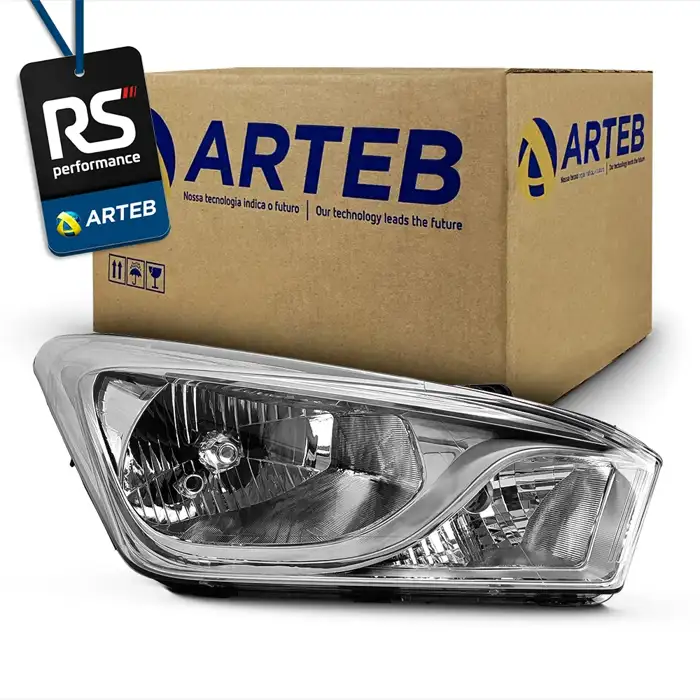 Farol Hb20 Hatch / Sedan Com Moldura Metalizada 2012 - 2017