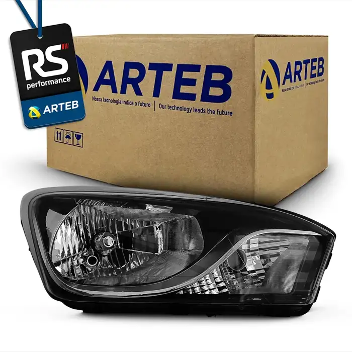 Farol Máscara Negra Hb20x Hatch / Sedan 2013 Até 2018