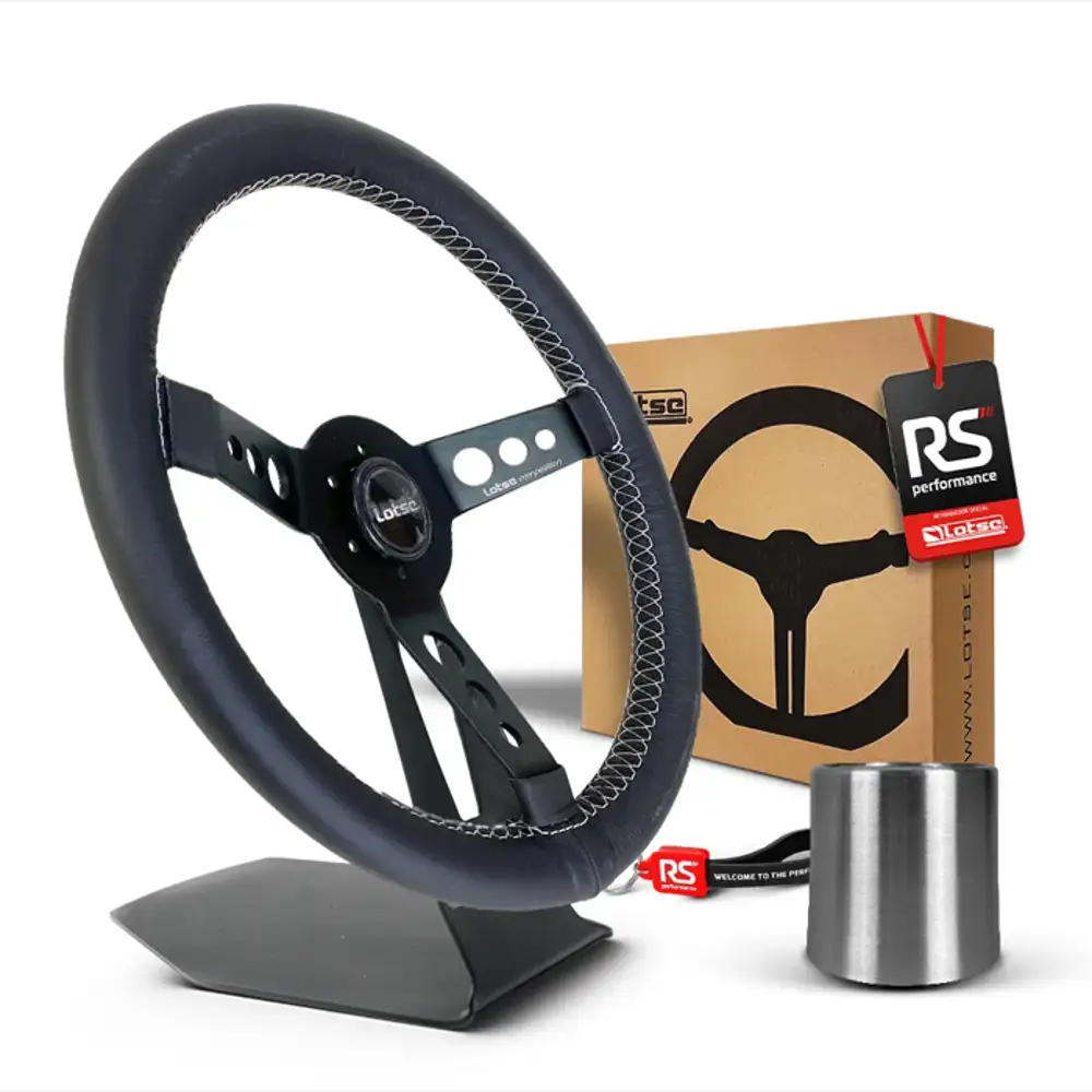 Volante Clássico Em Couro Maxx Black Preto + Cubo Alumínio