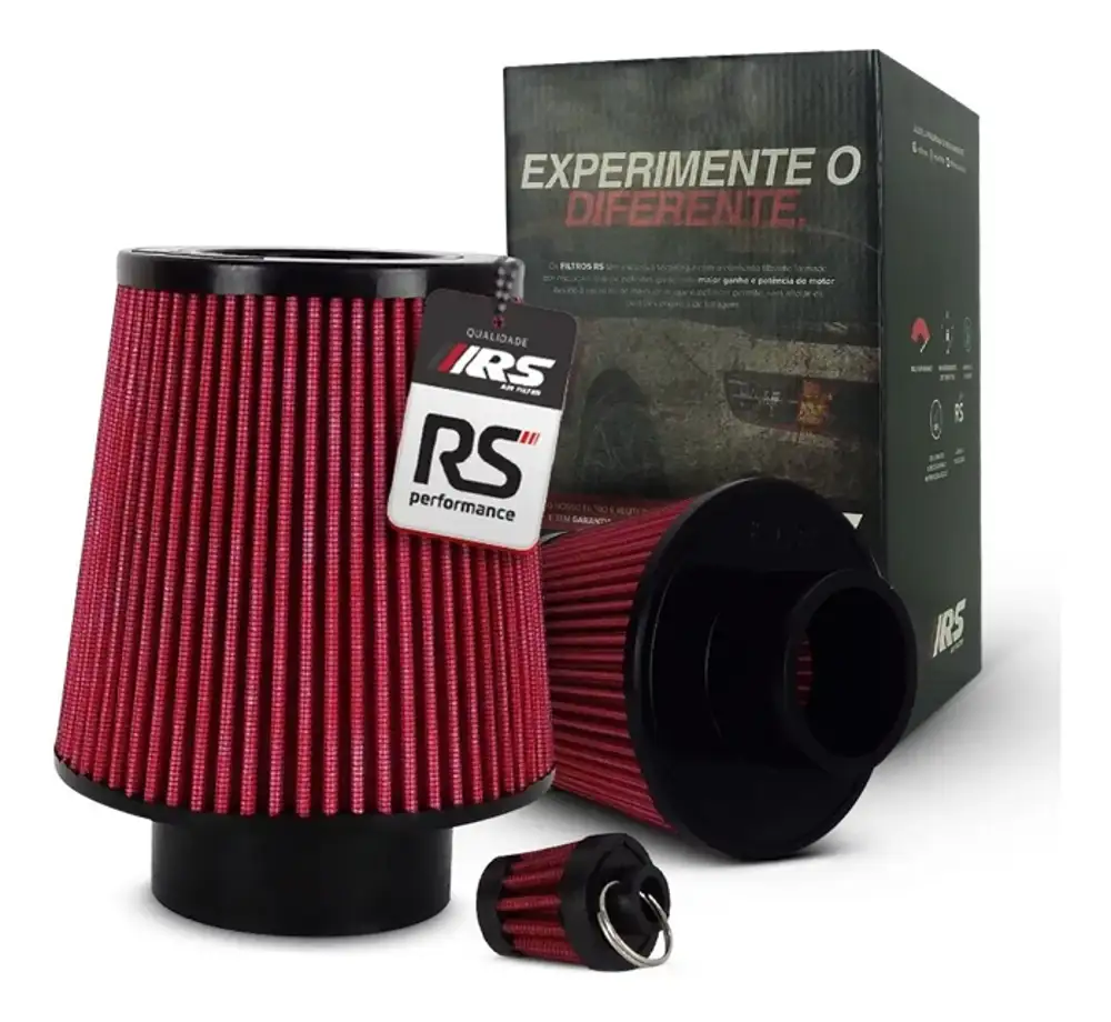 Filtro De Ar Esportivo Duplo Fluxo Rsp 3 X150mm Vermelho