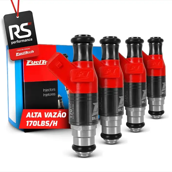 Kit 4 Bicos Injetores Alta Impedância Ft Injector - 170lbs/h