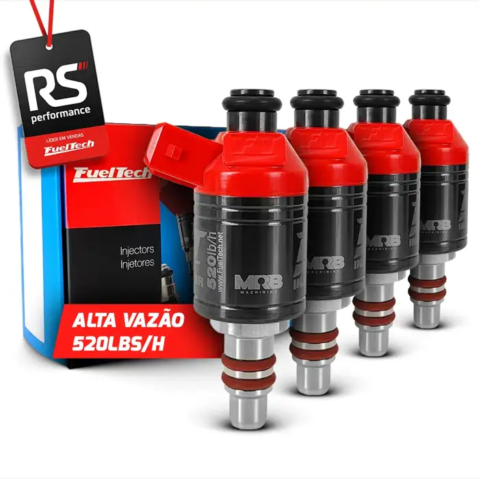 Kit 4 Bicos Injetores Baixa Impedância Ft Injector 520lbs/h