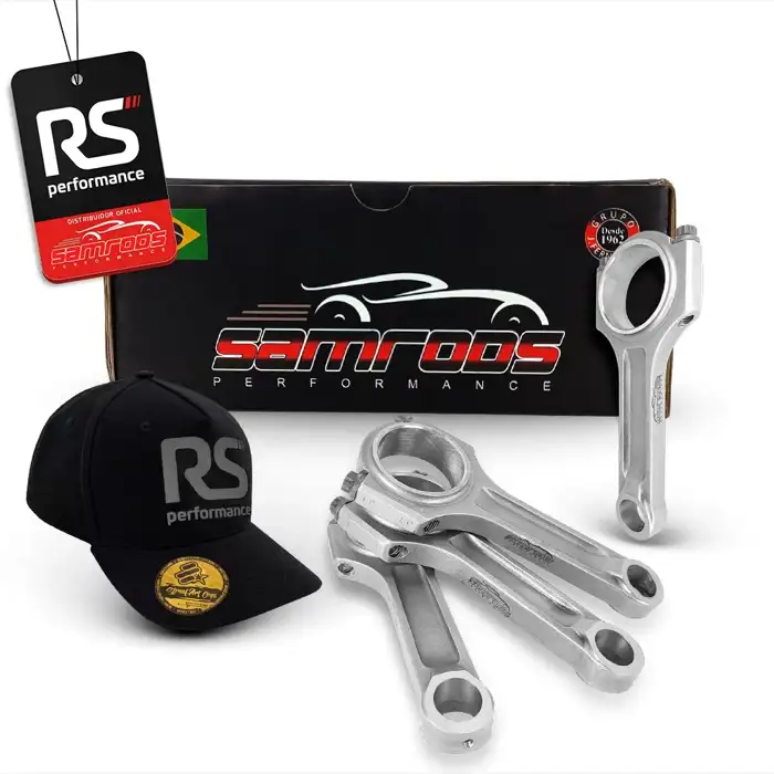 JOGO DE 4 BIELAS SAMCAMS I BEAM MOTOR RENAULT F4R 600CV PINO 21MM