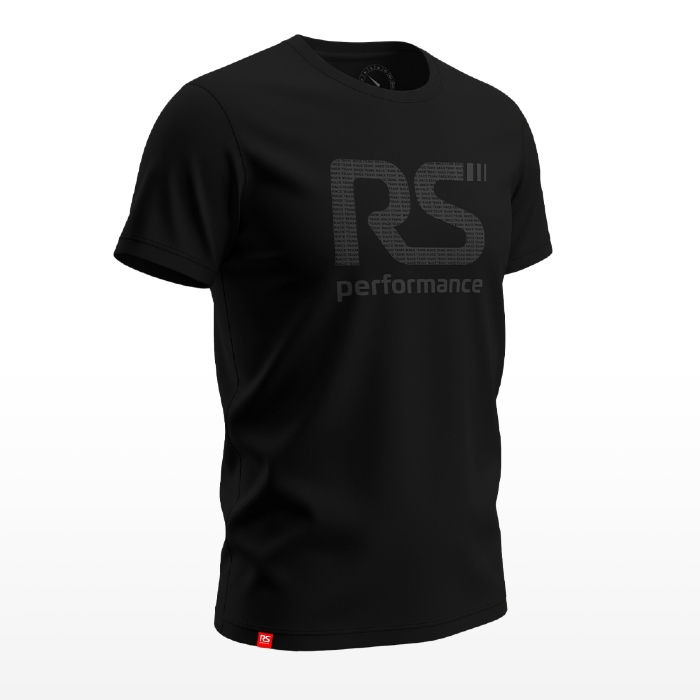 Camiseta Rs Performance Preta Estampa Vazado