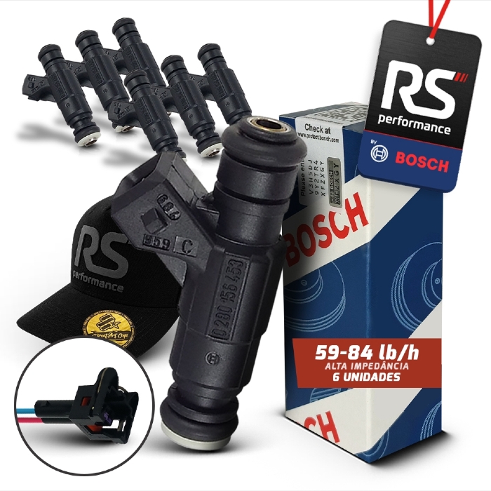 Kit 6 Bicos Injetores De 65 Lbs/h 0280156453 + Conectores