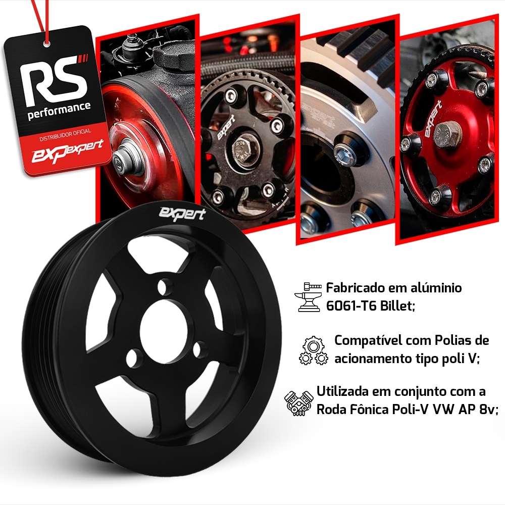 Polia Regulável Bomba D'água Poli-v Vw Ap 8v / 16v